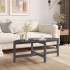 Mesa de centro de madera maciza de pino gris 118x63x45