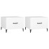 Mesa de centro con patas de metal 2 unidades blanco 50x50x40