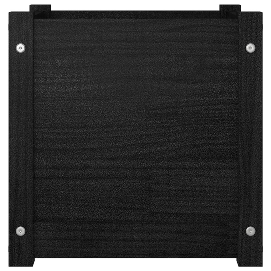 Jardinera de madera maciza de pino negro 40x40x40