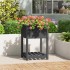 Jardinera con estante madera maciza de pino gris 54x34,5x81