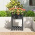 Jardinera con estante madera maciza de pino gris 54x34,5x81