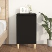 Mesita de noche madera contrachapada negro 40x35x70 cm