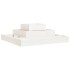 Jardinera de madera maciza de pino blanco 80x80x27