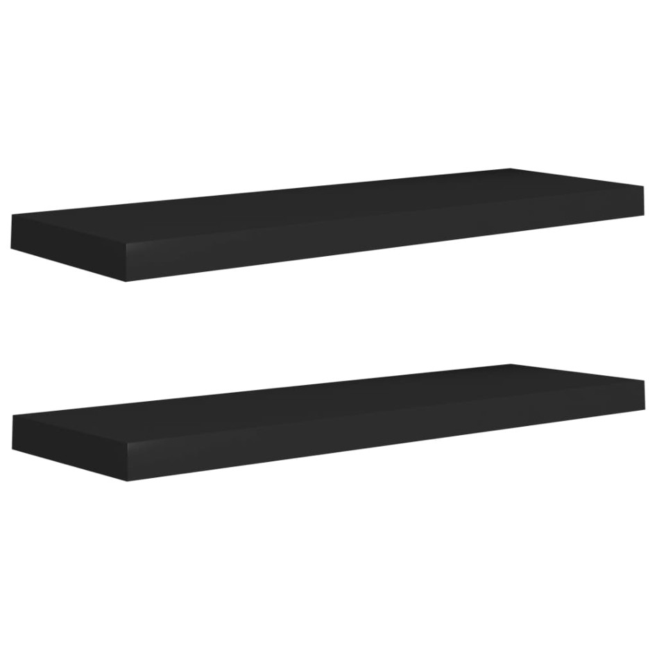 Estantes flotantes de pared 2 uds MDF negro 80x23,5x3,8