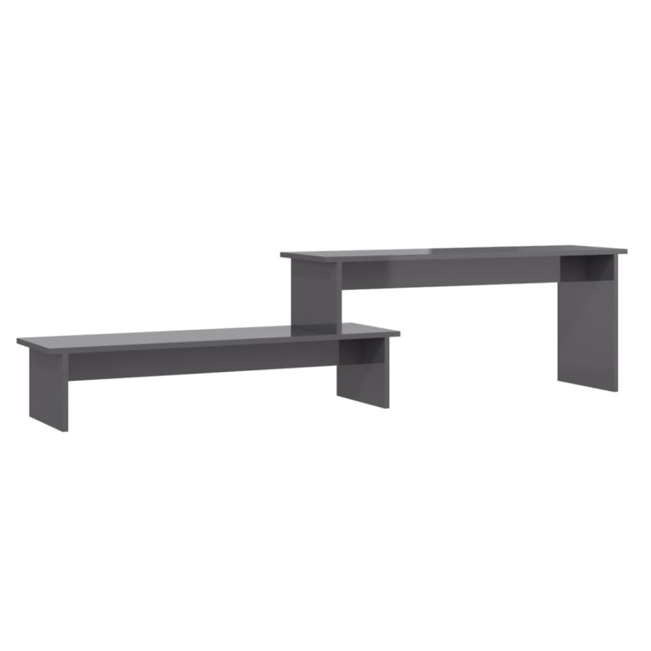 Mueble para TV madera contrachapada gris brillante 180x30x43