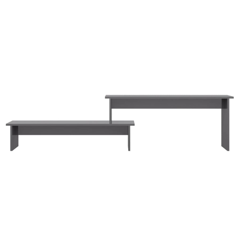 Mueble para TV madera contrachapada gris brillante 180x30x43