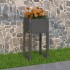 Jardinera de madera maciza de pino gris 40x40x81