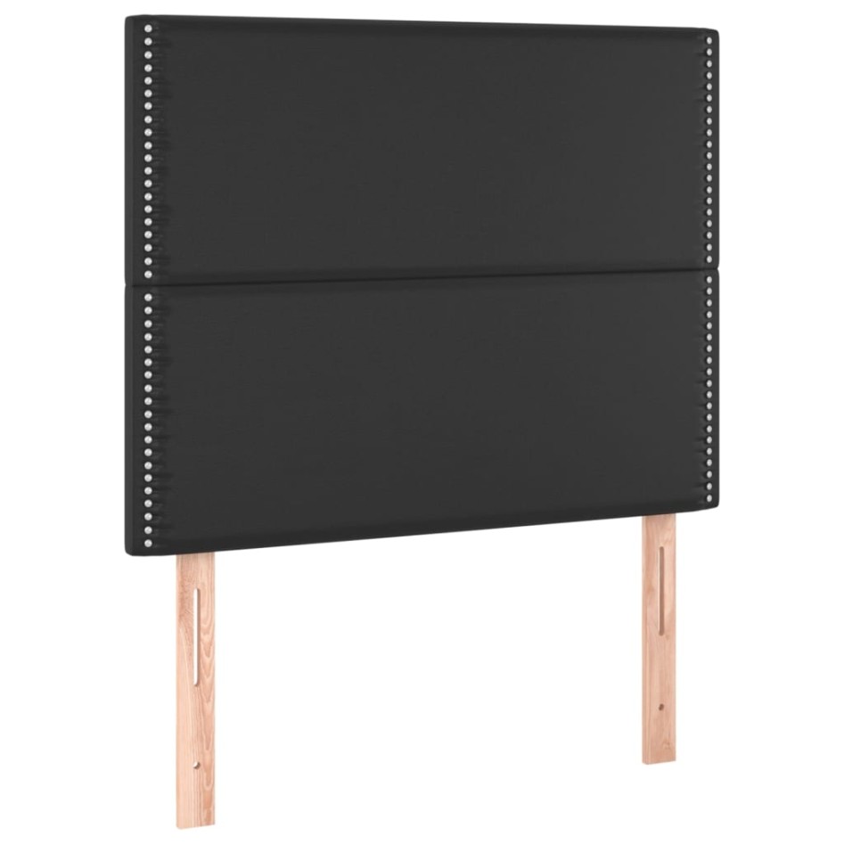 Cabeceros 2 unidades de cuero sintético negro 90x5x78/88