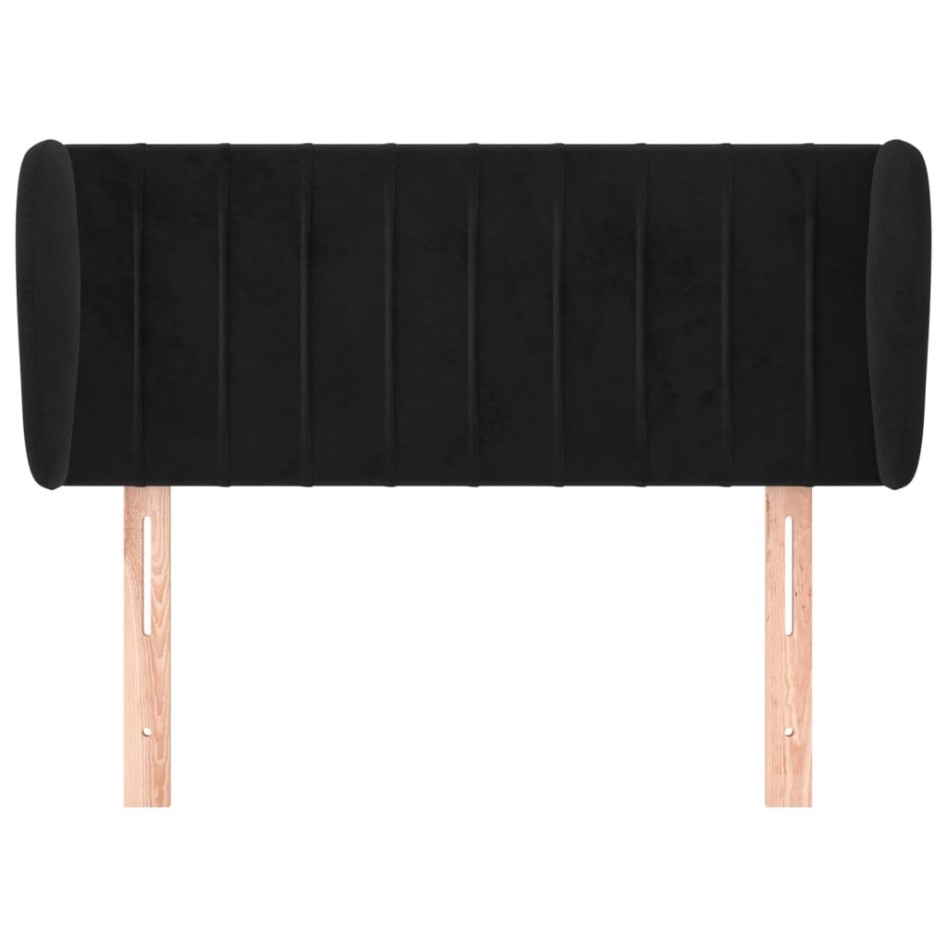 Cabecero de terciopelo negro 83x23x78/88