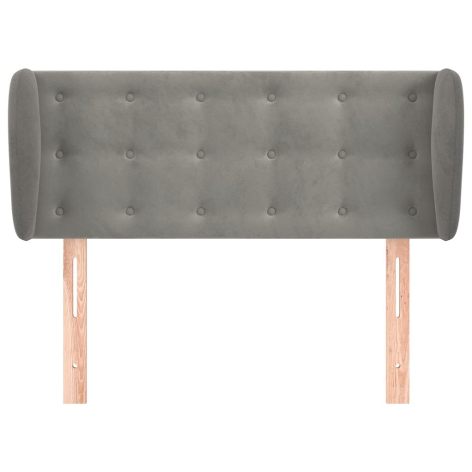 Cabecero de terciopelo gris claro 83x23x78/88