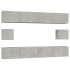Set de muebles de TV 6 pzas madera contrachapada gris