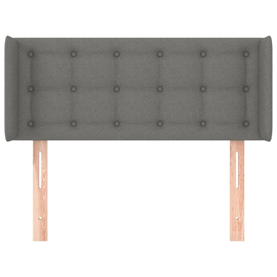 Cabecero de tela gris oscuro 83x16x78/88