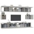 Set de muebles de TV 6 pzas madera contrachapada gris