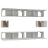 Set de muebles de TV 6 pzas madera contrachapada gris