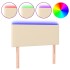 Cabecero con LED de tela color crema 100x5x78/88