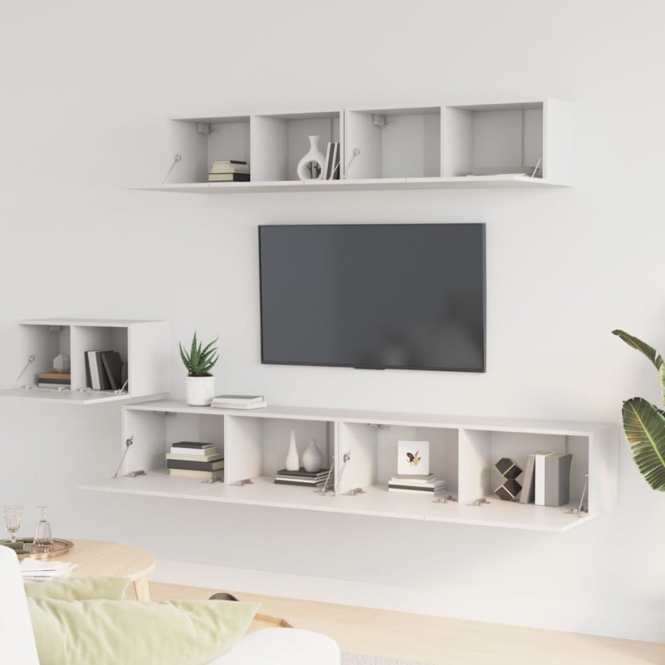 Set de muebles para TV 5 piezas madera contrachapada