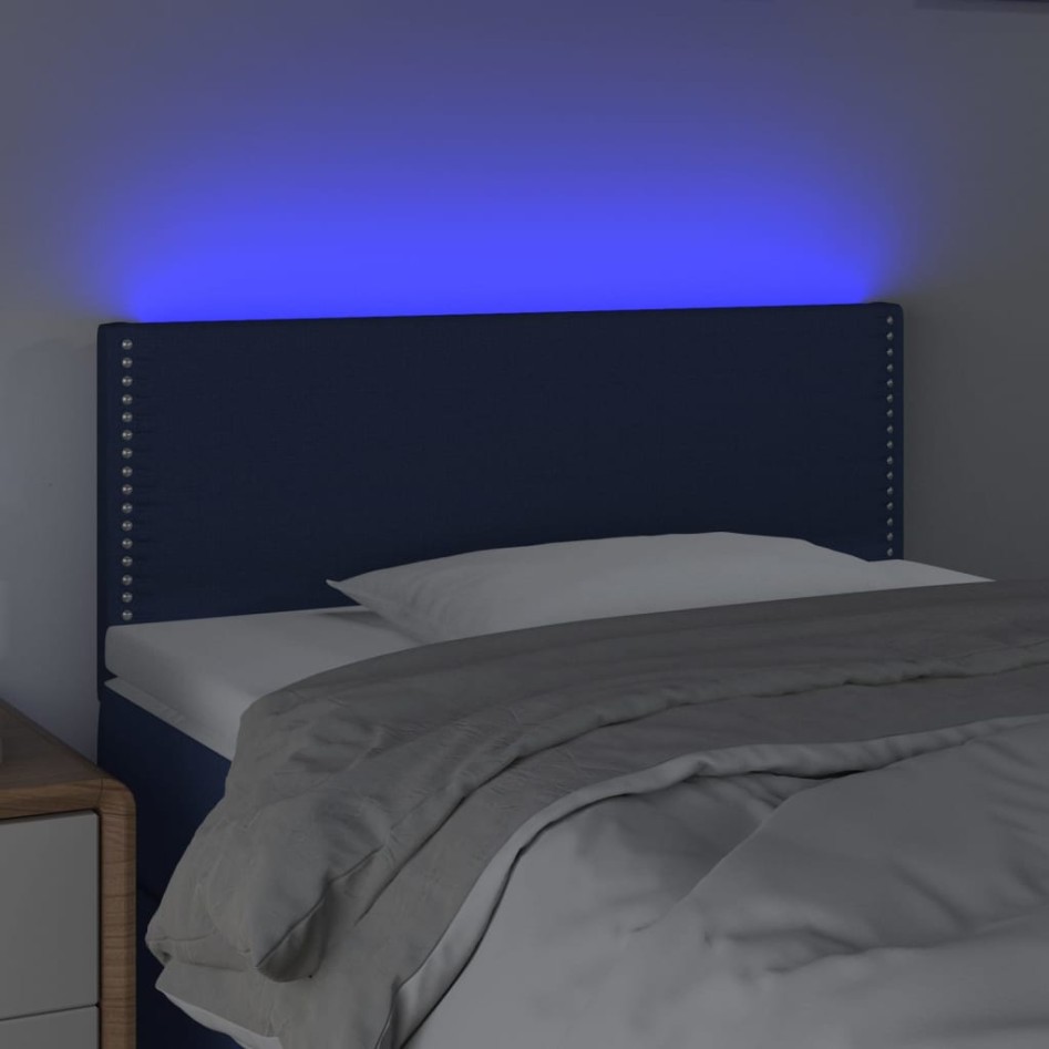 Cabecero con LED de tela azul 100x5x78/88