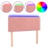 Cabecero con LED de terciopelo rosa 80x5x78/88