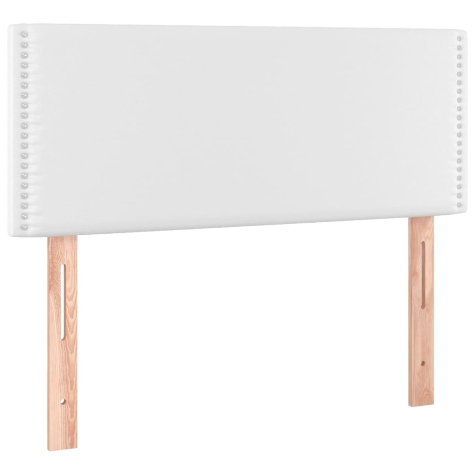 Cabecero con LED cuero sintético blanco 90x5x78/88