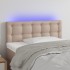 Cabecero con LED cuero sintético color capuchino 90x5x78/88