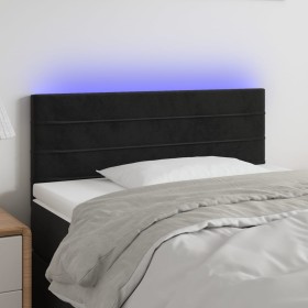 Cabecero con LED de terciopelo negro 90x5x78/88