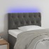Cabecero con LED de terciopelo gris oscuro 80x7x78/88