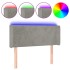 Cabecero con LED de terciopelo gris claro 83x16x78/88
