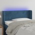 Cabecero con LED de terciopelo azul oscuro 83x16x78/88