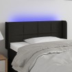 Cabecero con LED de tela negro 83x16x78/88 cm