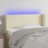 Cabecero con LED cuero sintético crema 103x16x78/88