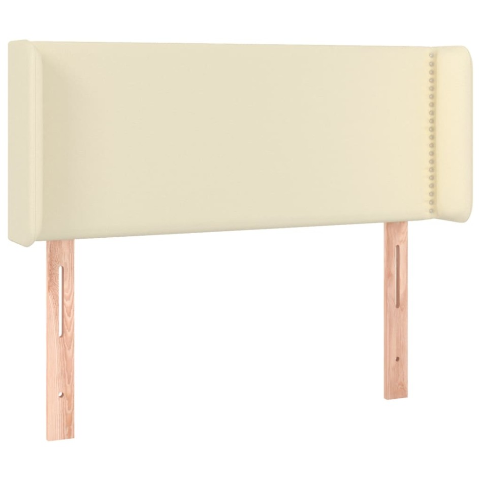 Cabecero con LED cuero sintético crema 103x16x78/88