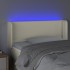 Cabecero con LED cuero sintético crema 103x16x78/88