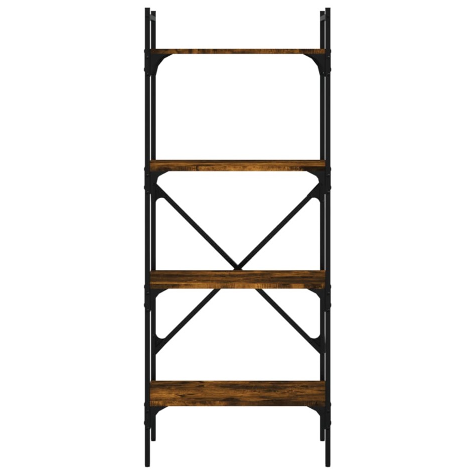 Librería de 4 estantes madera roble ahumado 56x31,5x138,5