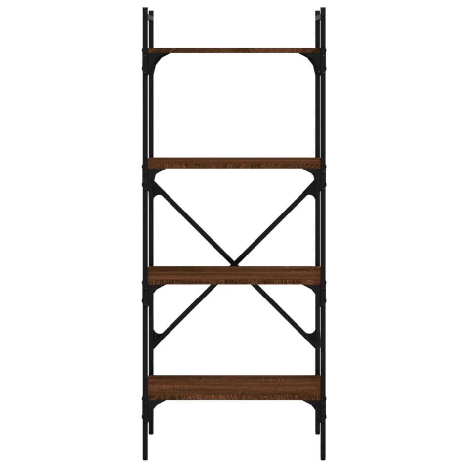Librería de 4 estantes madera marrón roble 56x31,5x138,5