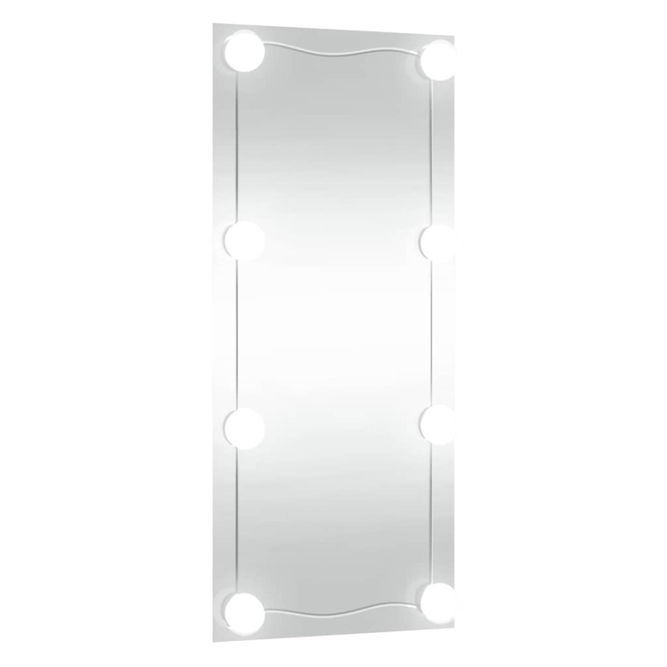 Espejo de pared rectangular con luces LED vidrio 30x80