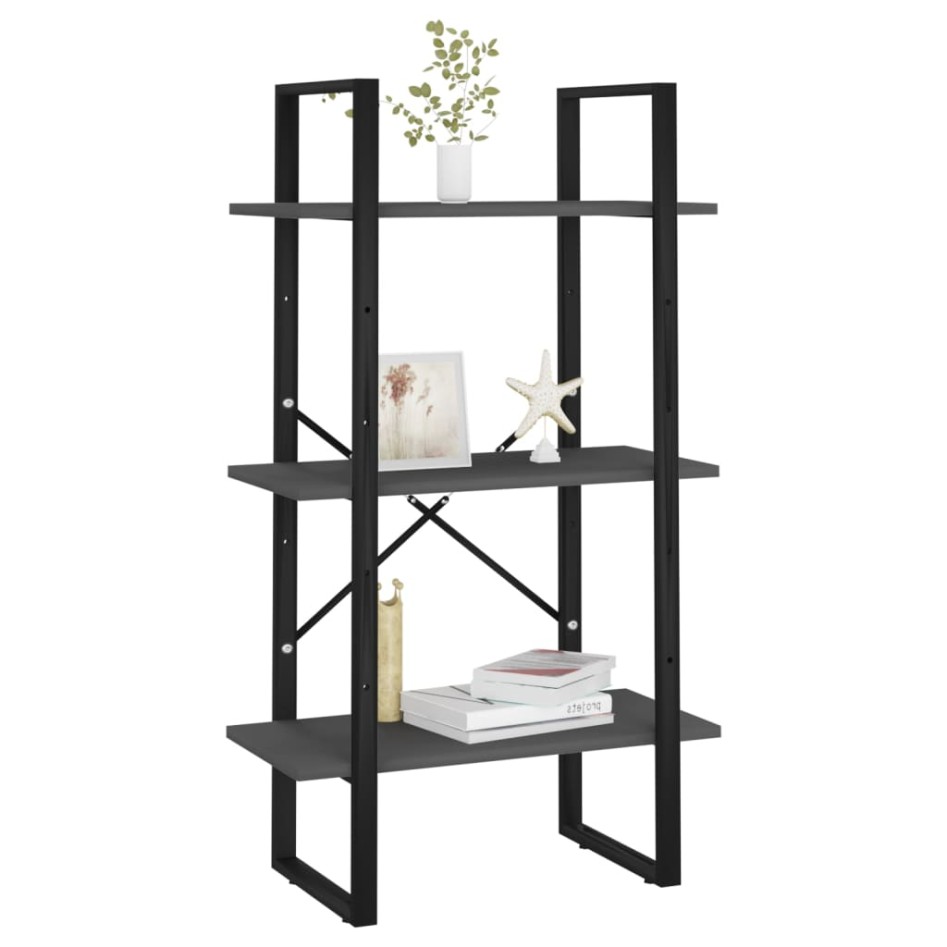 Estante de almacenaje madera contrachapada gris 60x30x105