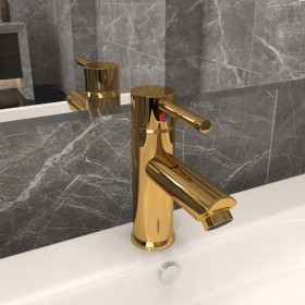 Grifo para lavabo de baño acabado dorado 130x176