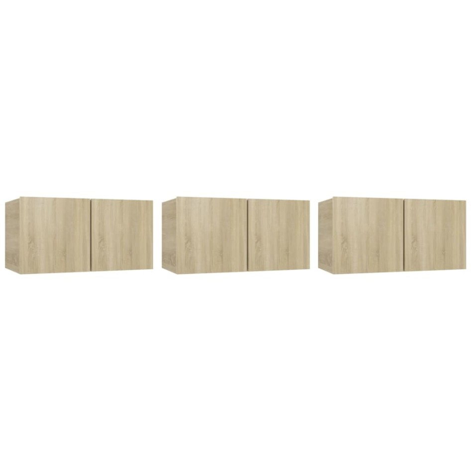 Set de muebles para TV 5 pzas madera contrachapada roble