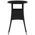 Mesa de jardín vidrio templado ratán sintético negro Ø60x75