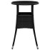 Mesa de jardín vidrio templado ratán sintético negro Ø60x75