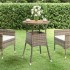 Mesa de jardín madera acacia y ratán sintético gris Ø60x75