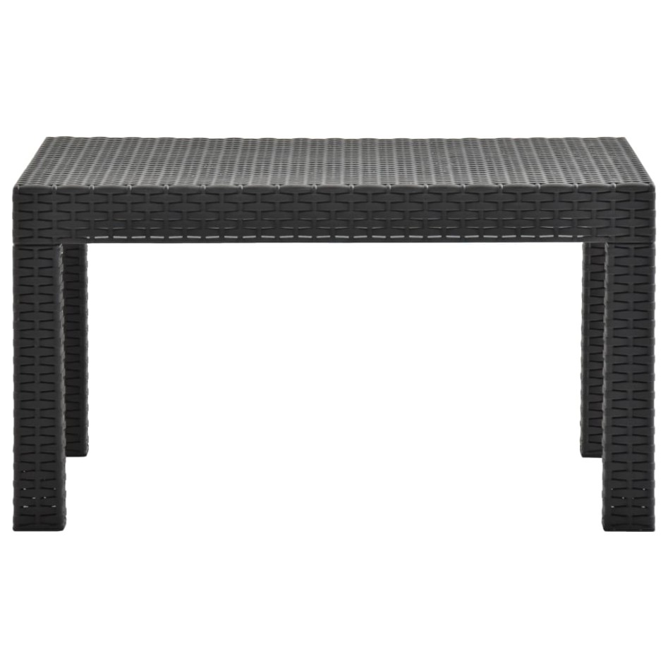 Mesa de jardín PP ratán gris antracita 58x58x41