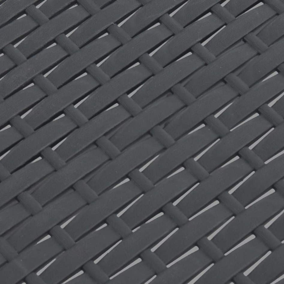 Mesa de jardín PP ratán gris antracita 58x58x41