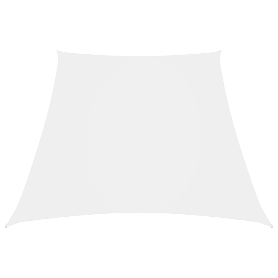 Toldo de vela trapezoidal de tela oxford blanco 3/5x4