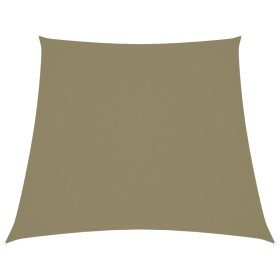 Toldo de vela trapezoidal de tela oxford beige 3/5x4