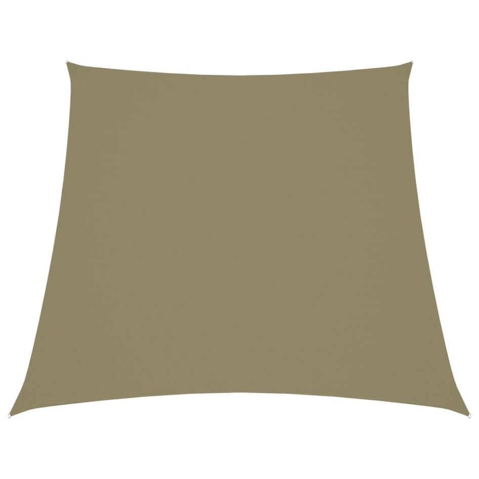 Toldo de vela trapezoidal de tela oxford beige 3/5x4