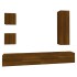 Set de muebles para TV 5 pzas madera contrachapada roble