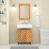 Espejo de baño madera maciza mango marrón y cristal 50x70x3