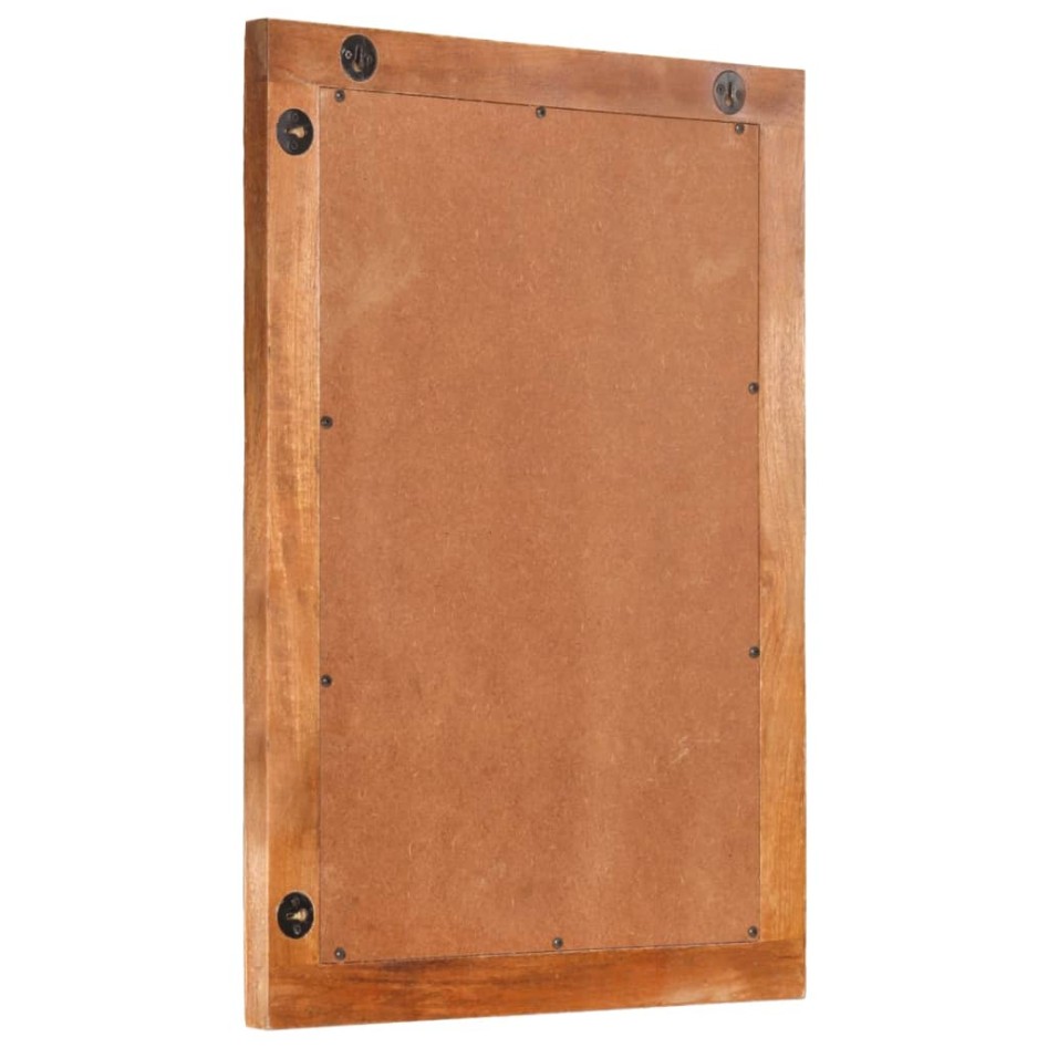 Espejo de baño madera maciza mango marrón y cristal 50x70x3