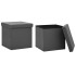 Taburetes de almacenaje plegables 2 uds gris